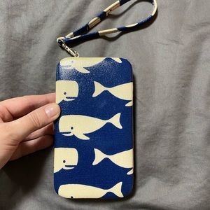 Whale Print Hardshell Phone Case/Wristlet